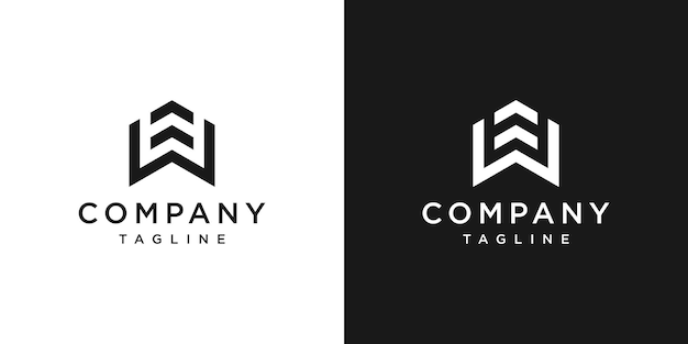 Creative initial letter w monogram logo design icon template sfondo bianco e nero