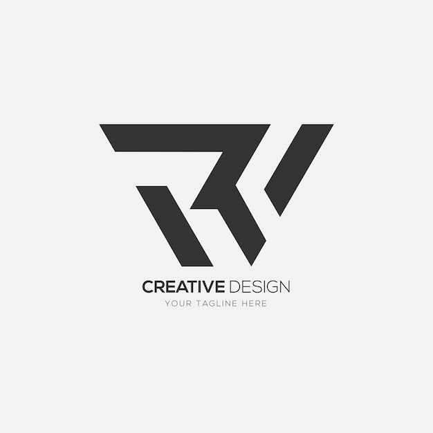 Creative initial letter wr or rw monogram logo icon