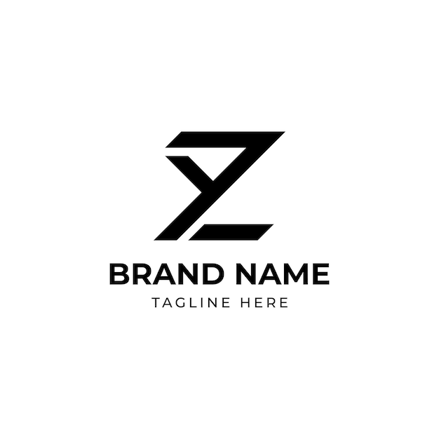 Creative Initial letter yz or zy monogram logo design template