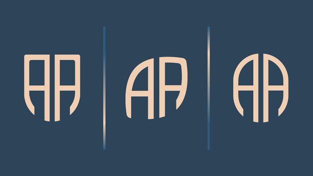 Набор логотипов creative initial letters aa