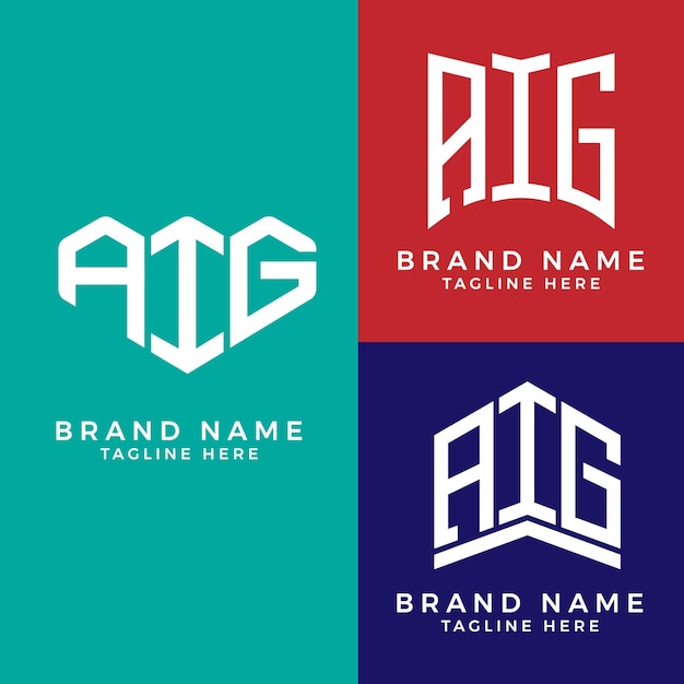 Creative initial letters AAA bundle logo designs .