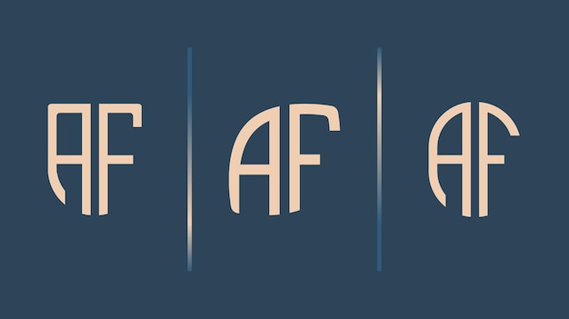 Vettore pacchetto di design con logo af lettere iniziali creative