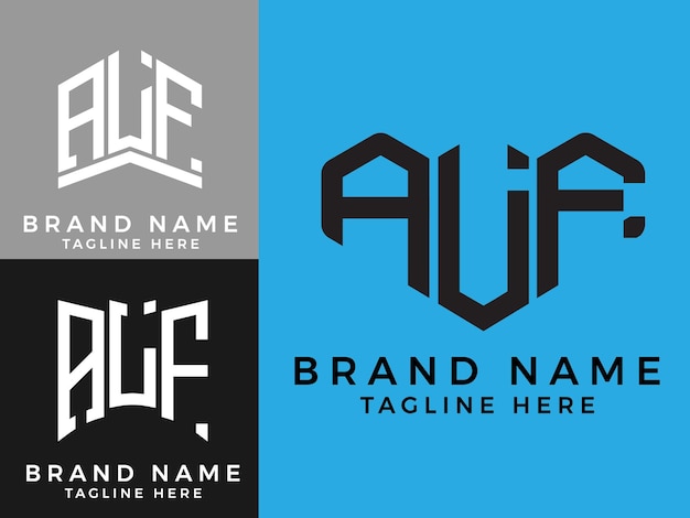 Creative initial letters ALF bundle logo designs.