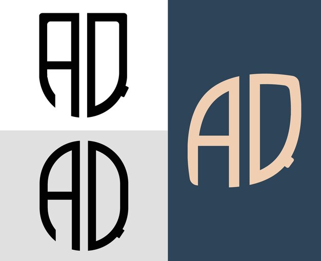 D a letter logo lettermark da monogram typeface Vector Image