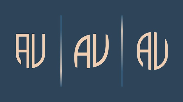 Набор логотипов Creative Initial Letters AU