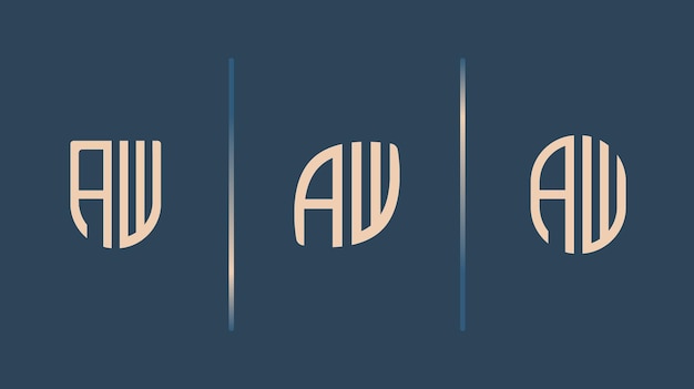 Creative Initial Letters AW Logo Designs Bundle