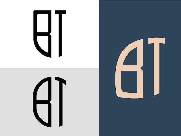 Creative Initial Letters BT Logo Designs Bundle