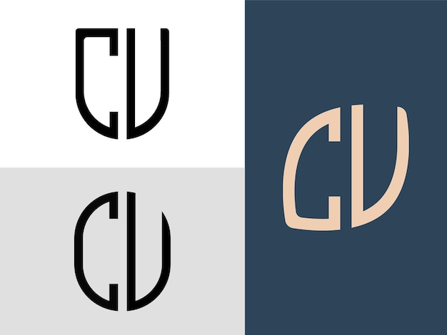 Creative Initial Letters Cu 로고 디자인 번들