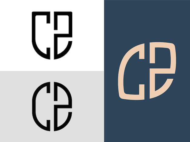 Creative Initial Letters CZ Logo Designs Bundle