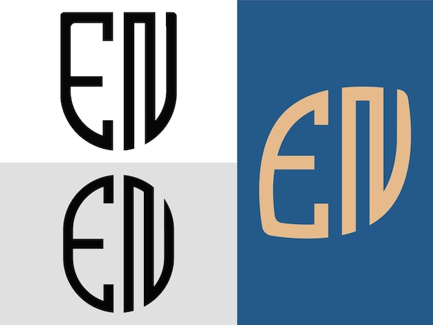 Vector creative initial letters en logo designs bundle