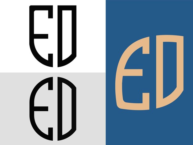 Creative Initial Letters EO Logo Designs Bundle