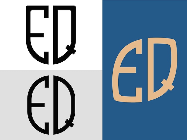 Pacchetto di design del logo eq di lettere iniziali creative