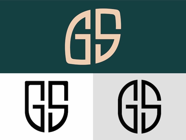 Набор креативных начальных букв GS Logo Designs