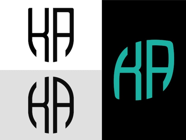 Premium Vector | Creative initial letters ka logo designs bundle