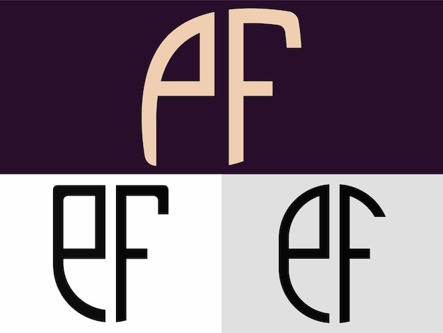 Creative Initial Letters PF Logo Designs Bundle