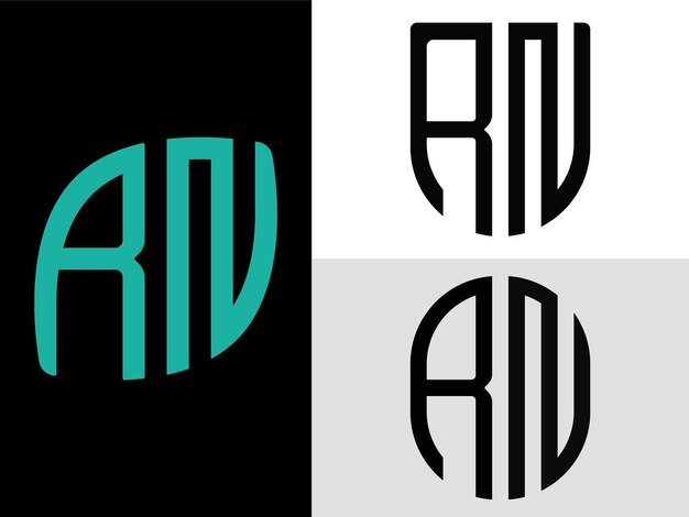 Creative Initial Letters RN Logo Designs Bundle