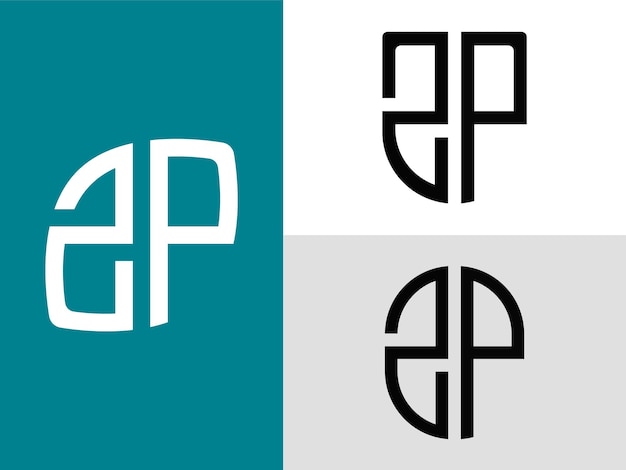 Pacchetto di design del logo zp di lettere iniziali creative