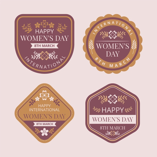 Creative international women's day labels collection