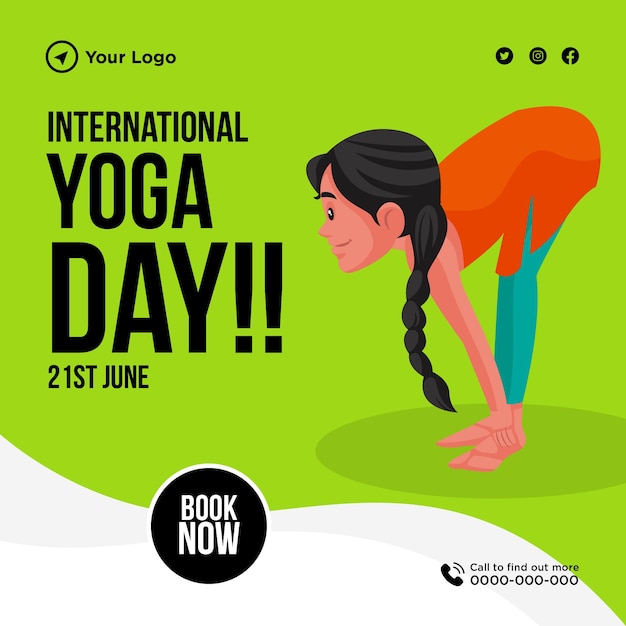 Creative international yoga day banner design