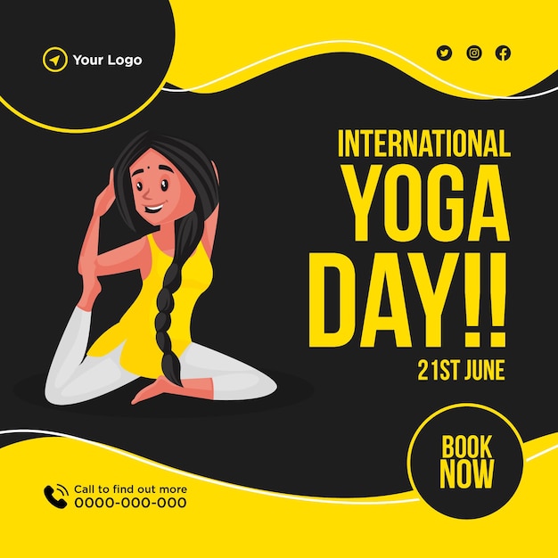 Creative international yoga day banner design