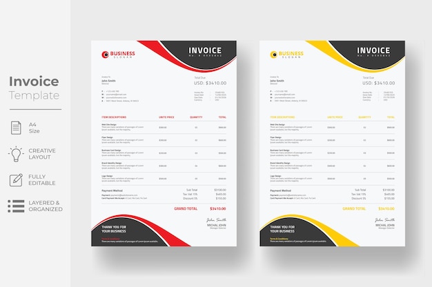 Creative invoice design template