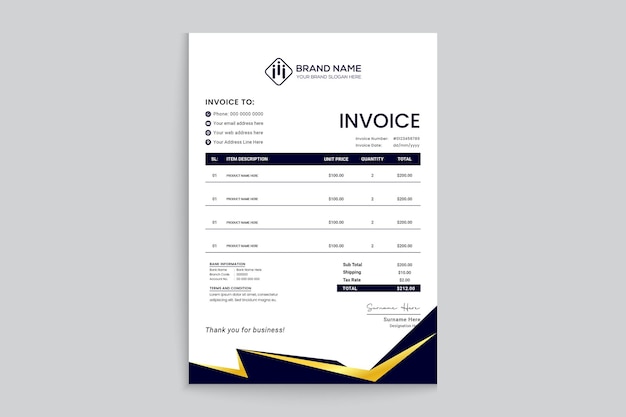 Creative invoice template in themes