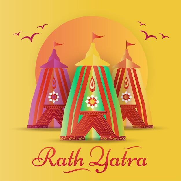 Creative jagannath rath yatra festival traditional banner design template Vector design