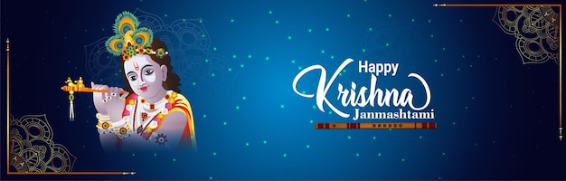 Creative janmashtami banner or header