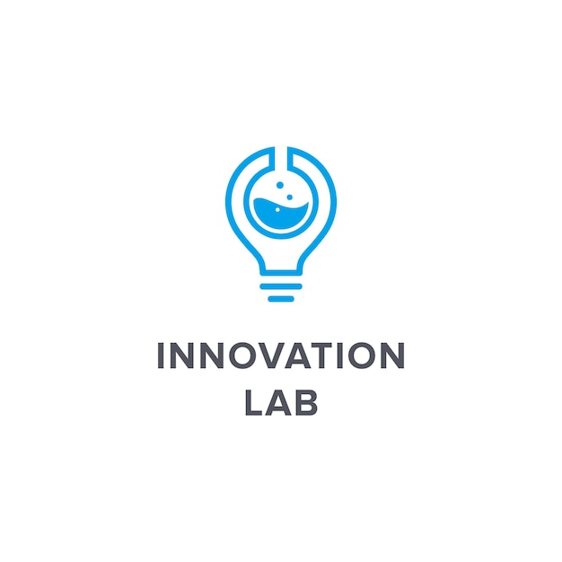 Creative lab in light bulb simple sleek modern logo design