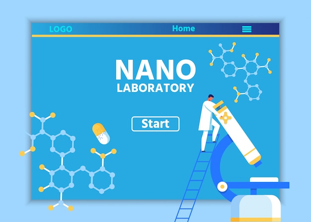 Creative landing page for scientific lab online