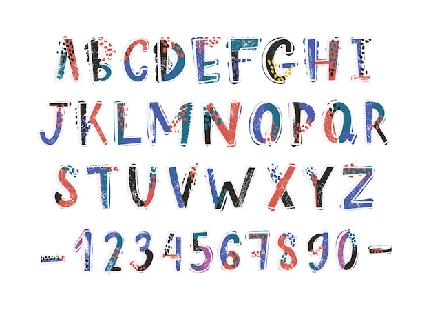 Vector creative latin font or english alphabet hand drawn