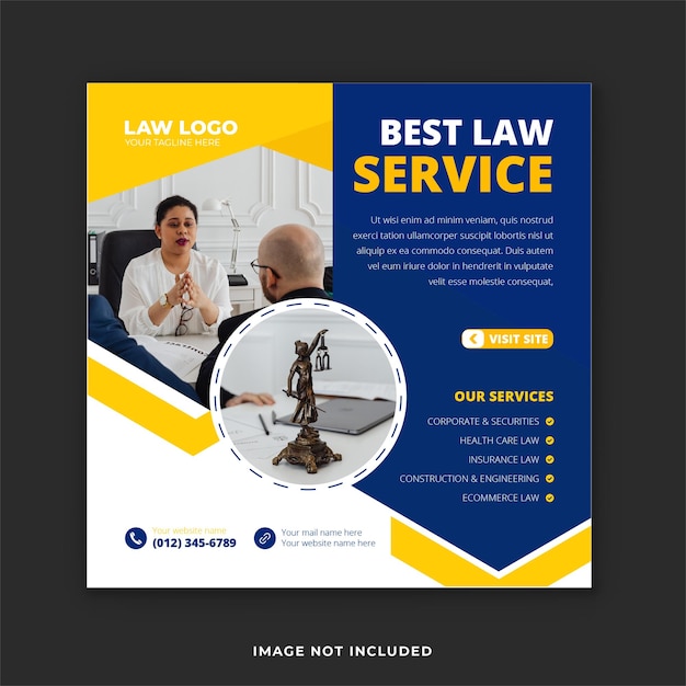 Creative law firm social media template and instagram banner