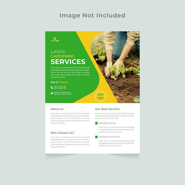 creative lawn gardening services flyer design template
