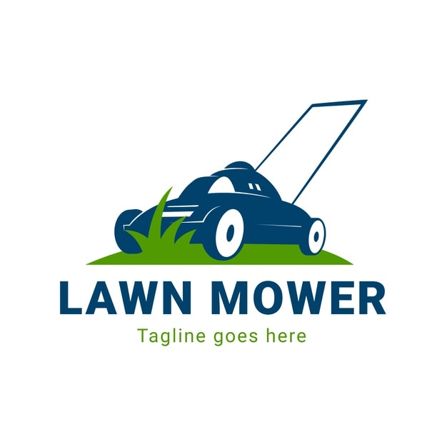 Creative lawn mower logo