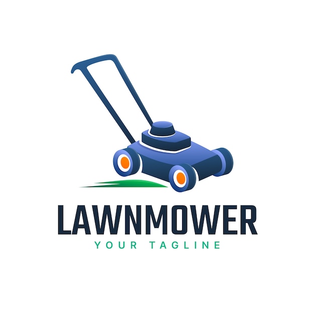 Vector creative lawn mower logo