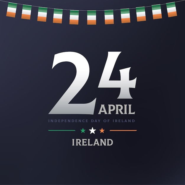 Креативный макет дизайна Дня независимости Ирландии для поздравительной открытки, баннера, векторной иллюстрации.