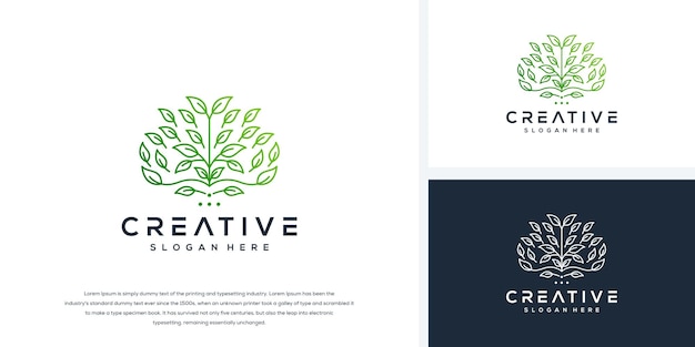 Creative leaf monogram logo template