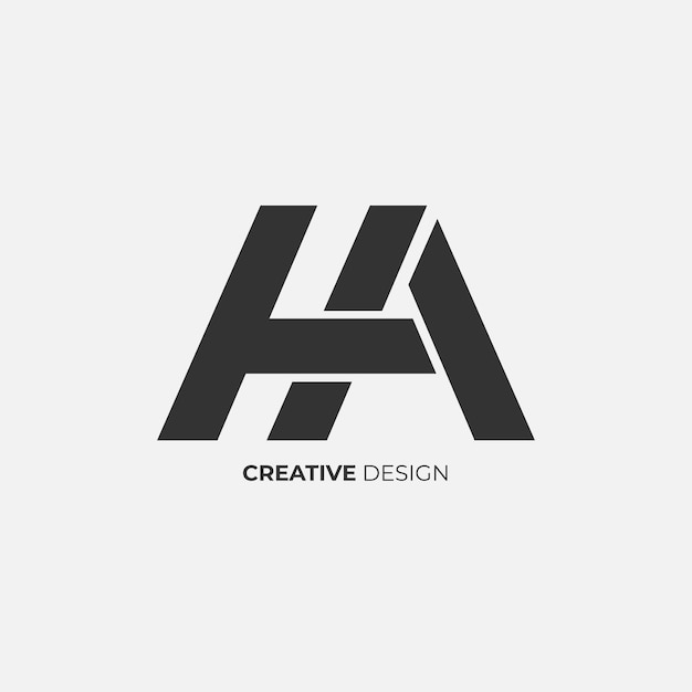 Lettera creativa ah ah logo astratto monogramma