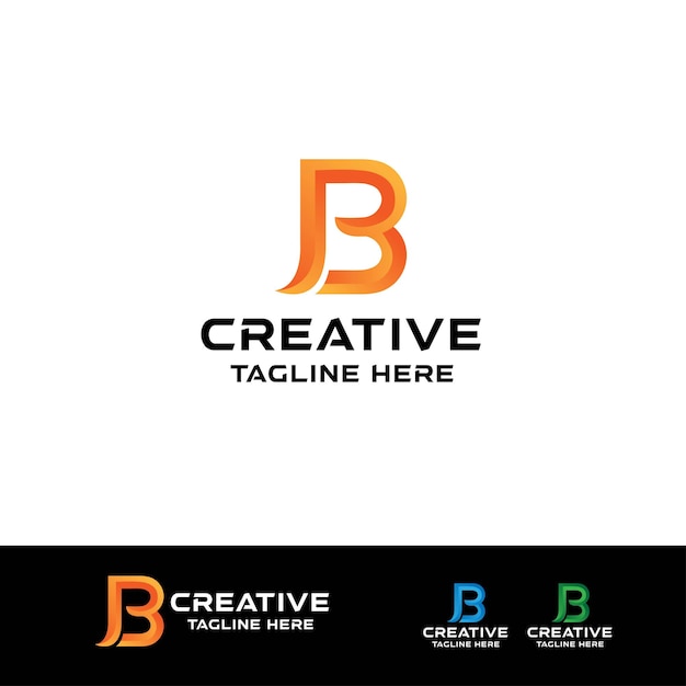 Creative letter b gradient logo design template