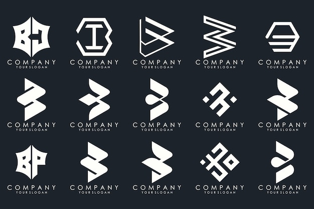 Creative letter b logo icon set design per affari di lusso elegante semplice