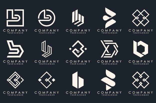 Creative letter B logo icon set ontwerp voor zaken van luxe elegant eenvoudig