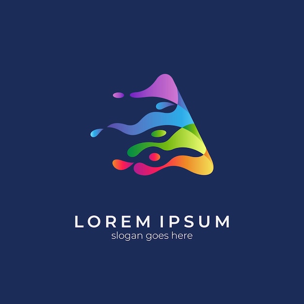 Creative letter a colorful gradient logo