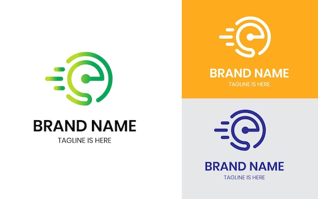 Vector creative letter e fast logo design concept
