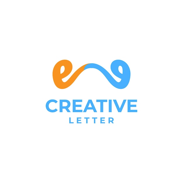 Creative letter e logo creative alphabet letter e design concept script font design geometric round