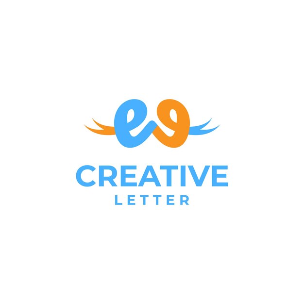 Creative letter e logo creative alphabet letter e design concept script font design geometric round