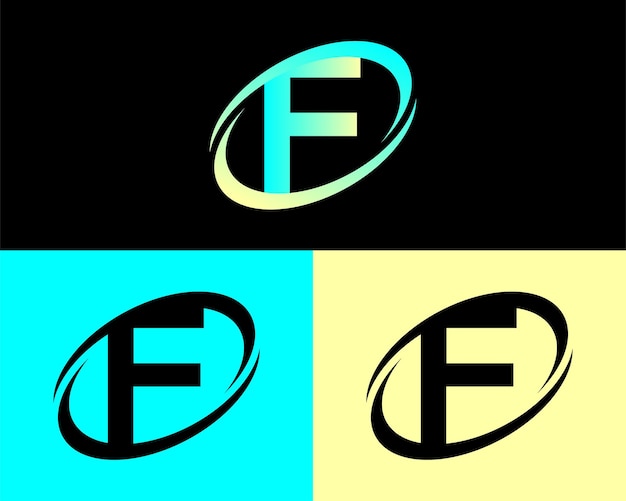 Modello di progettazione del logo della lettera f creativa