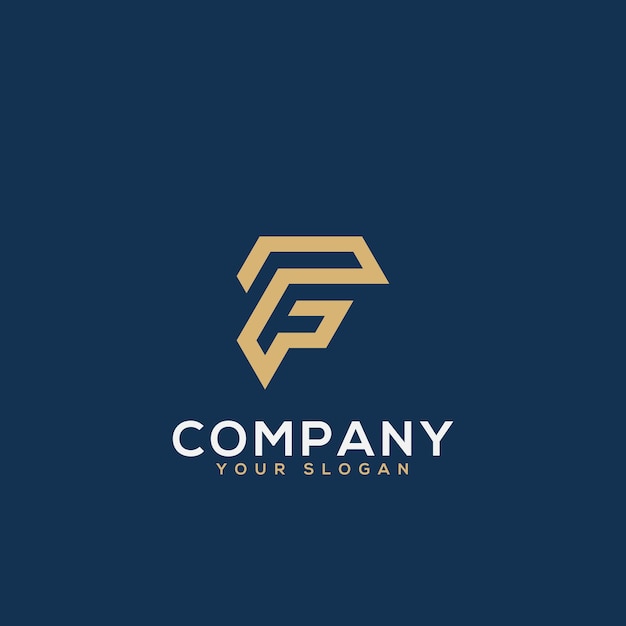 creative letter f monogram logo design template.