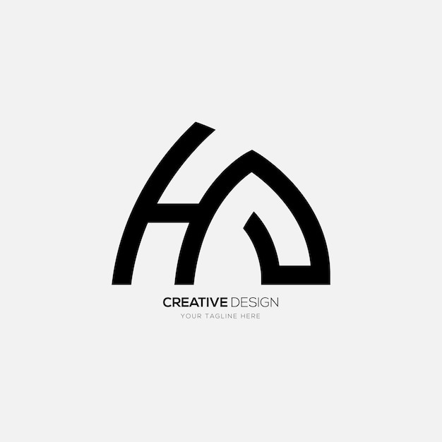 Креативная буква HA элегантный дизайн логотипа