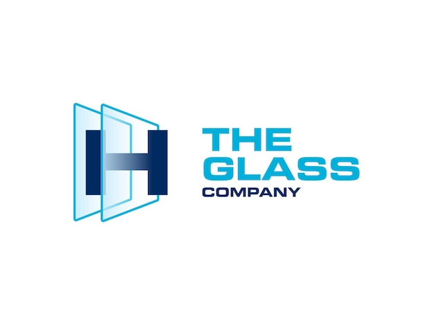 Creative Letter H glass for company logo letter through crystal glass works symbol