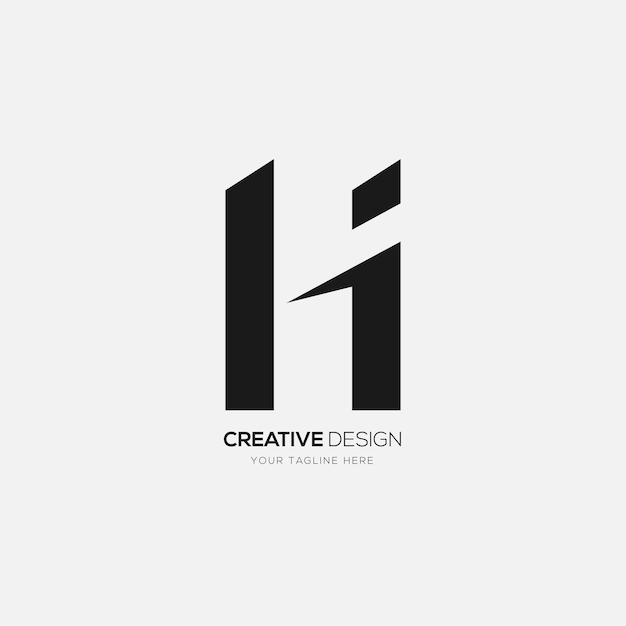 Креативное письмо привет или элегантный логотип ih